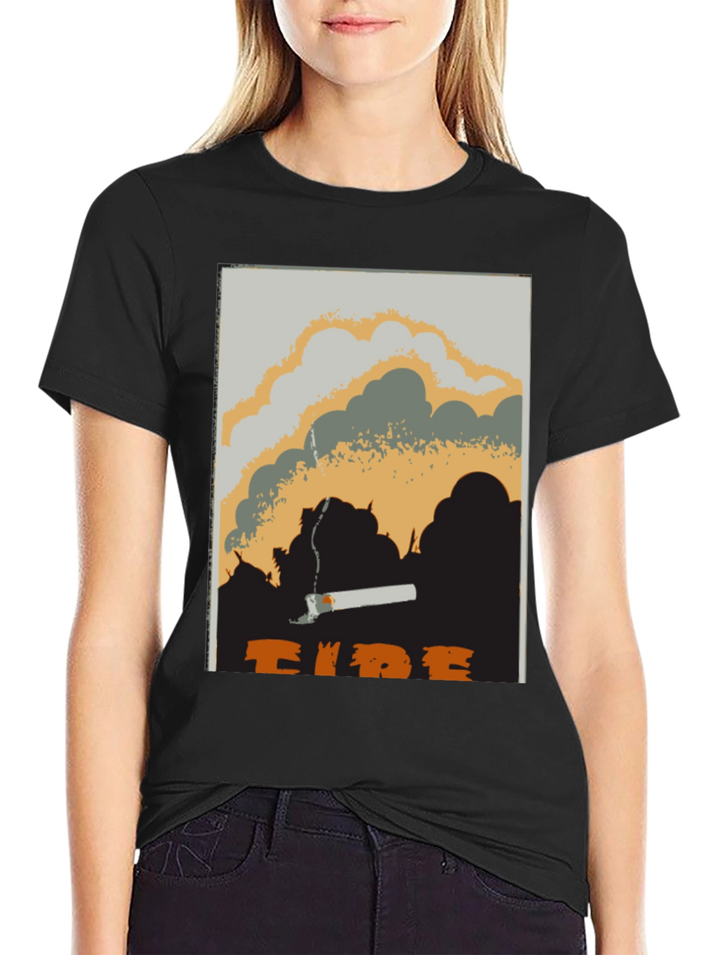 Unique Graphic Tee: Smoldering Cigarette Design