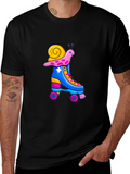 Snail Roller Skate Graphic T-Shirt