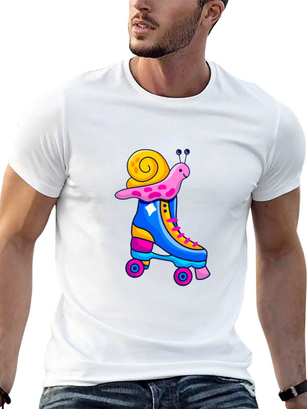 Snail Roller Skate Graphic T-Shirt