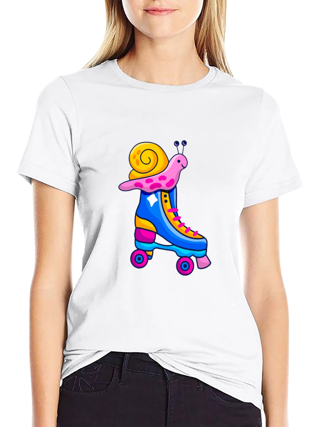 Snail Roller Skate Graphic T-Shirt