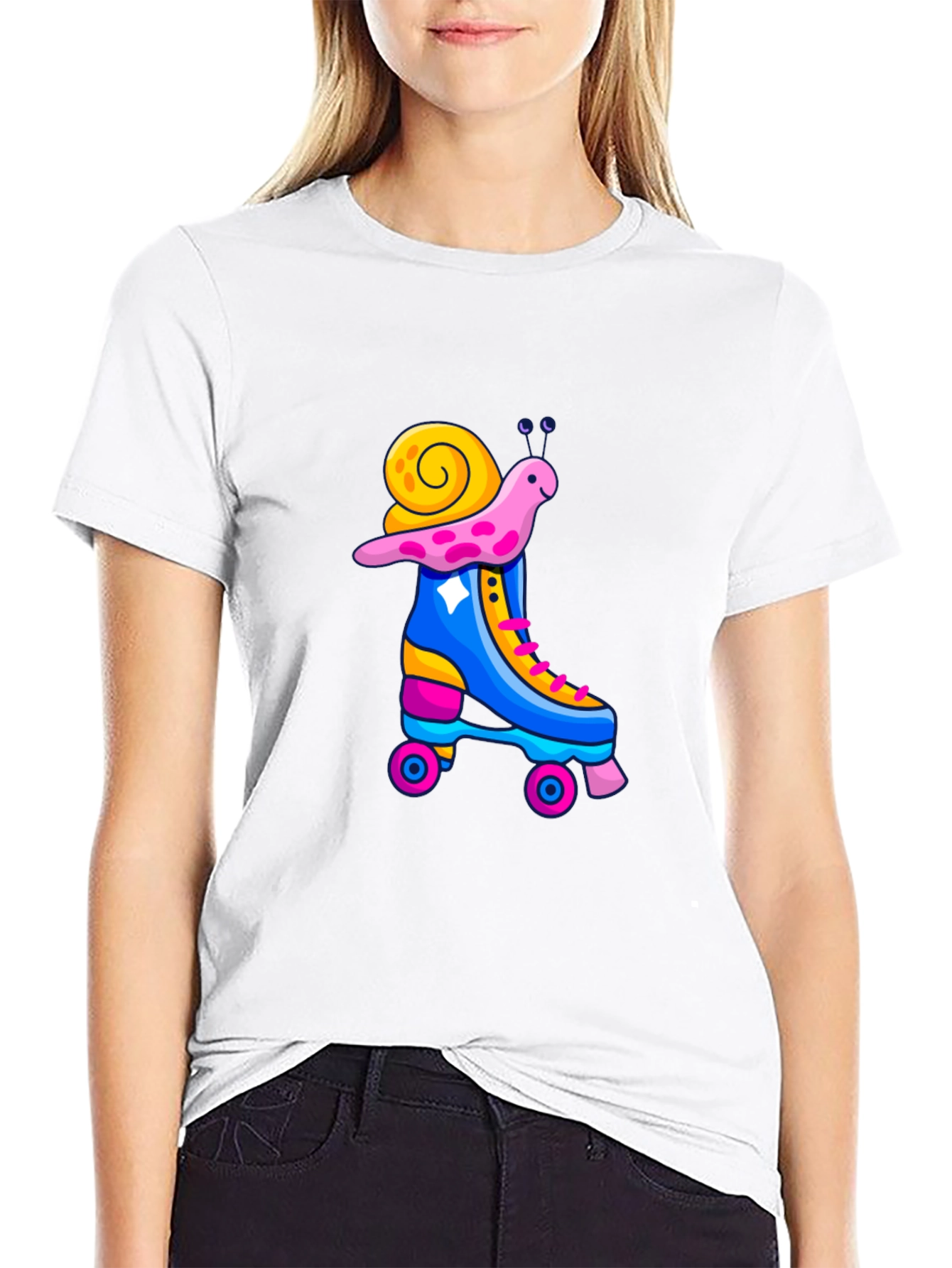 Snail Roller Skate Graphic T-Shirt