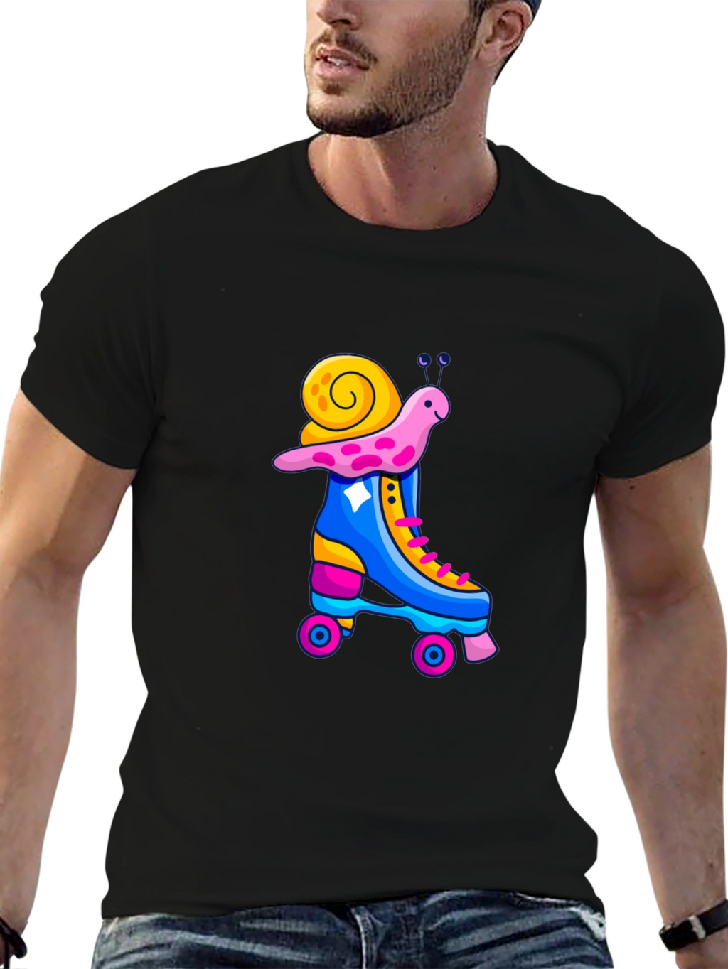 Snail Roller Skate Graphic T-Shirt
