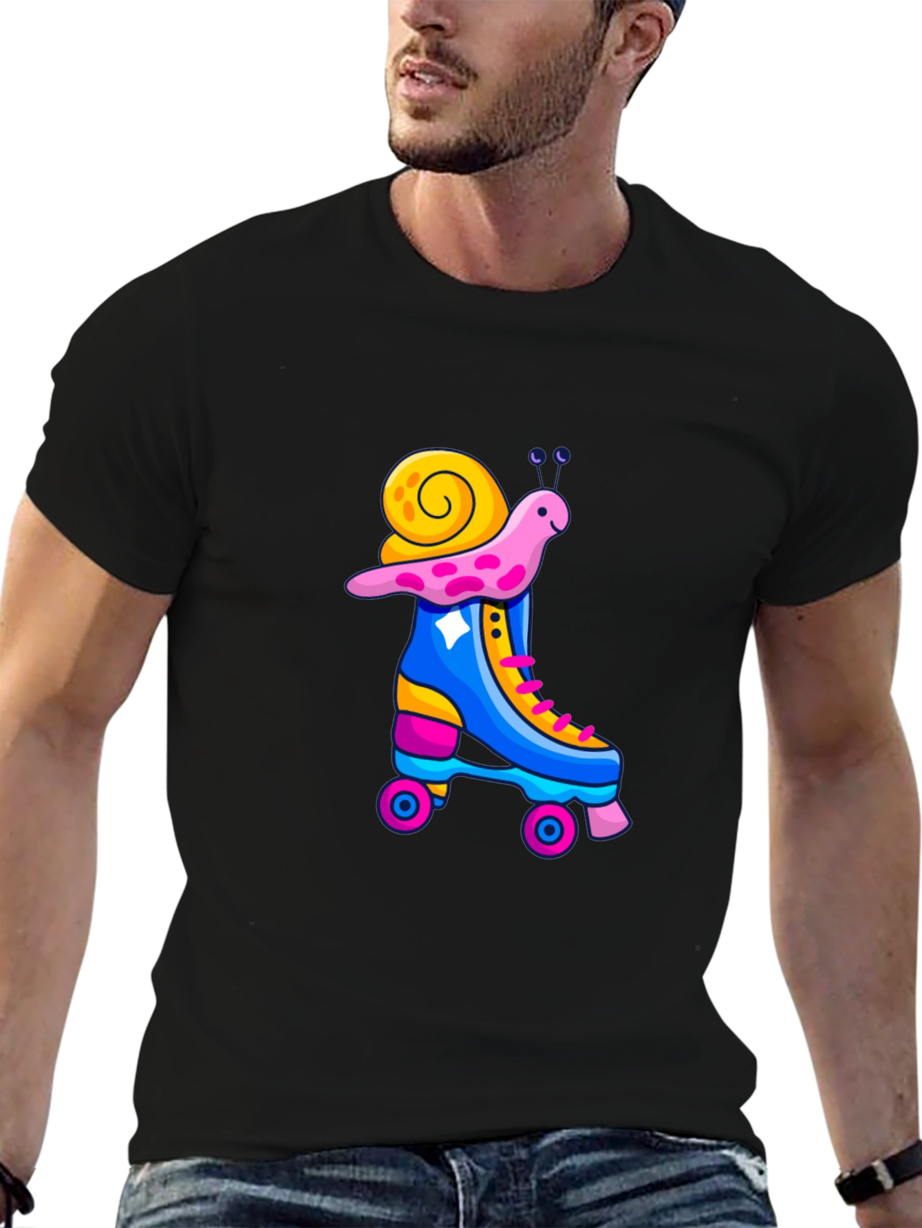 Snail Roller Skate Graphic T-Shirt