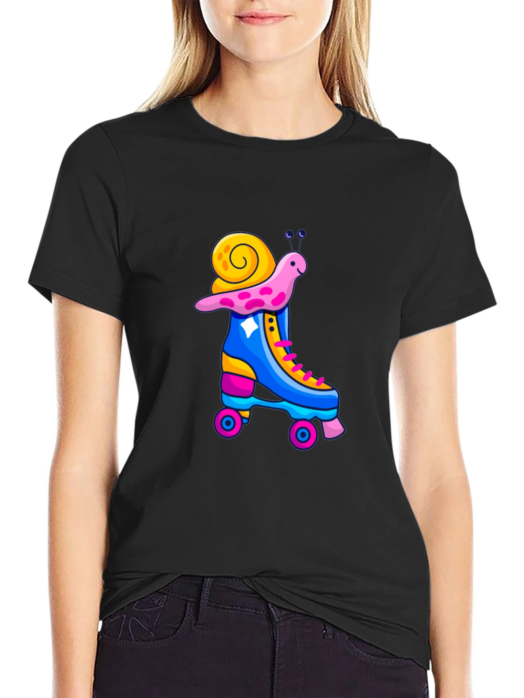 Snail Roller Skate Graphic T-Shirt