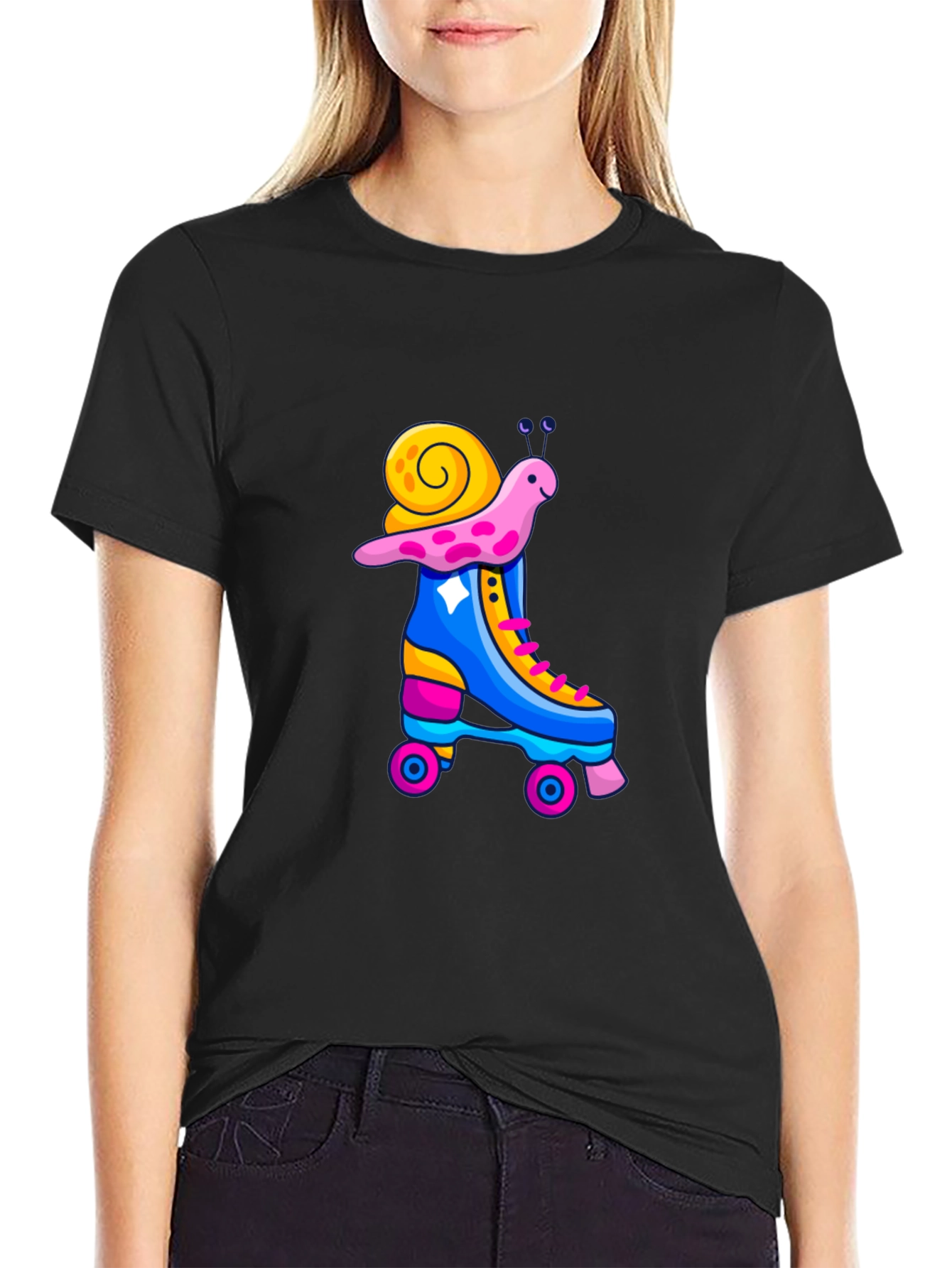 Snail Roller Skate Graphic T-Shirt