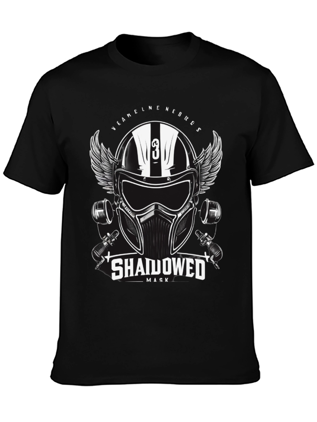 Shadowed Mask Graphic T-Shirt