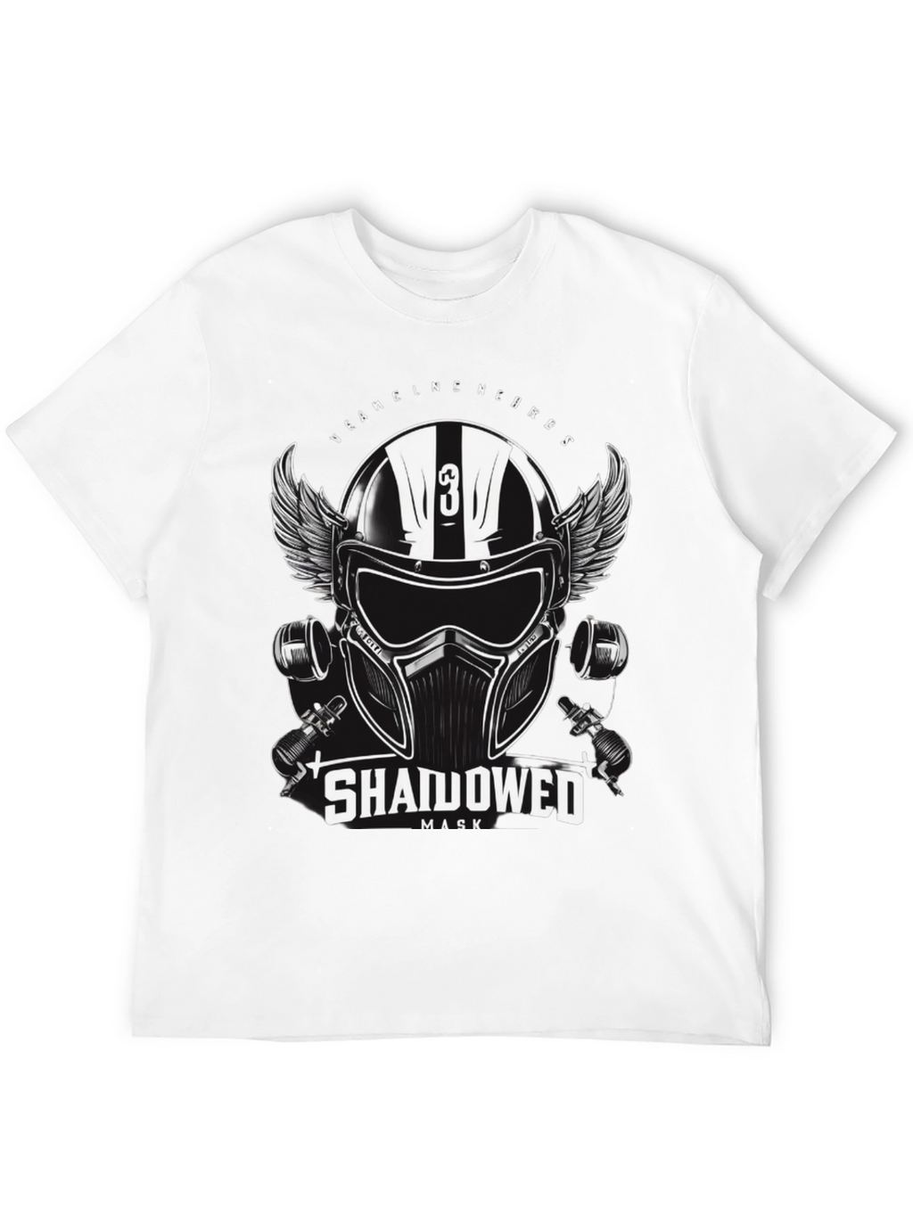 Shadowed Mask Graphic T-Shirt
