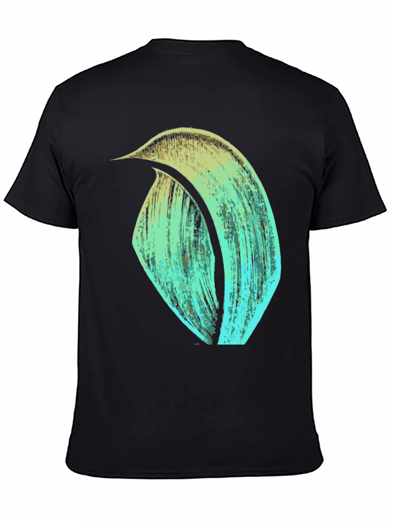 Abstract Brushstroke Graphic Tee - Black