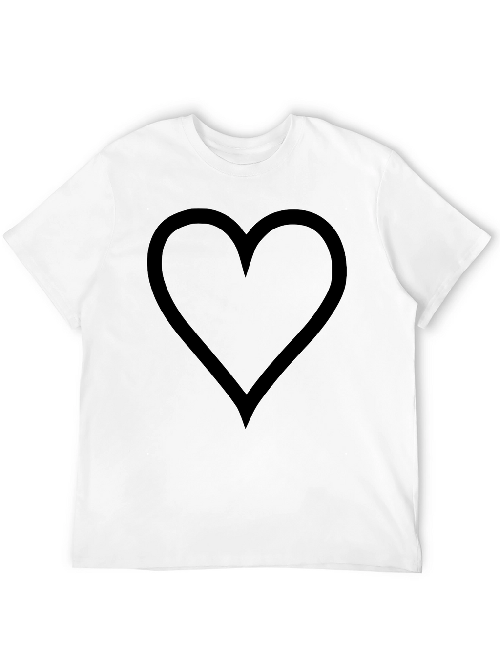 Heart Outline Graphic Print Black T-Shirt