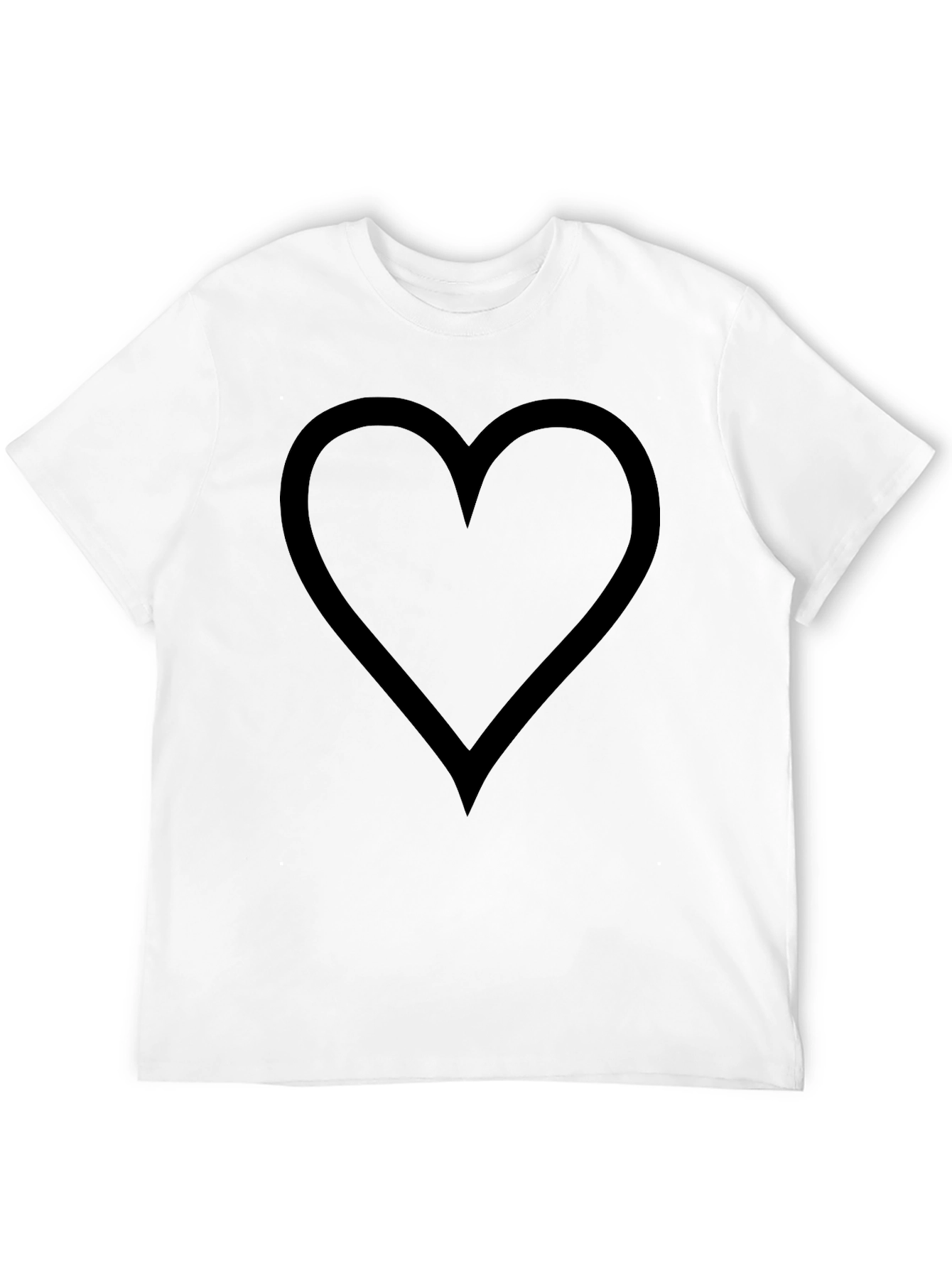 Heart Outline Graphic Print Black T-Shirt