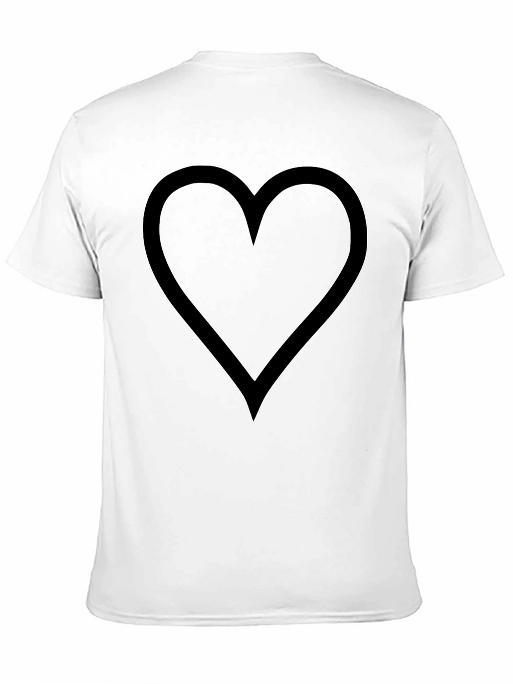 Heart Outline Graphic Print Black T-Shirt
