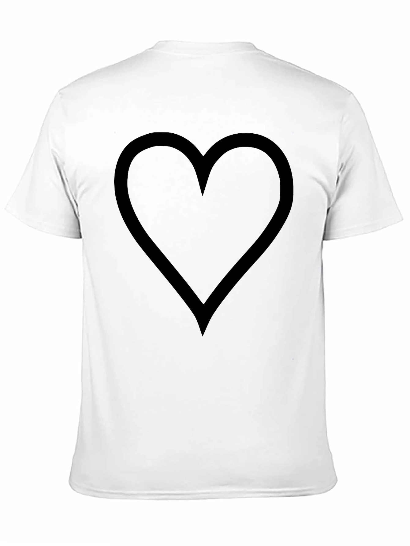 Heart Outline Graphic Print Black T-Shirt