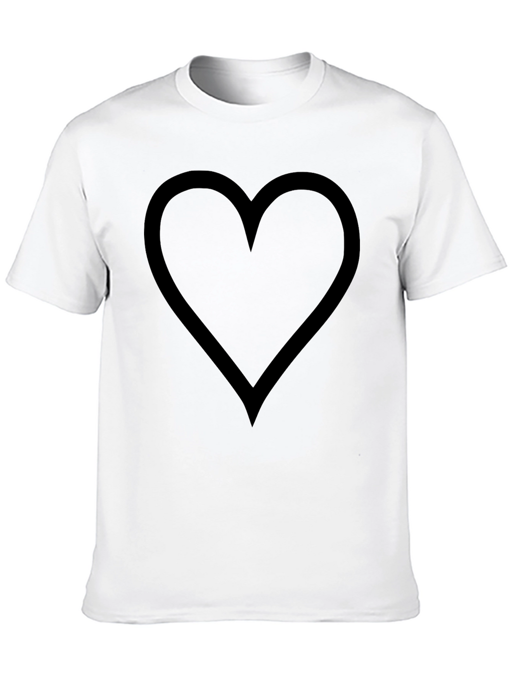 Heart Outline Graphic Print Black T-Shirt