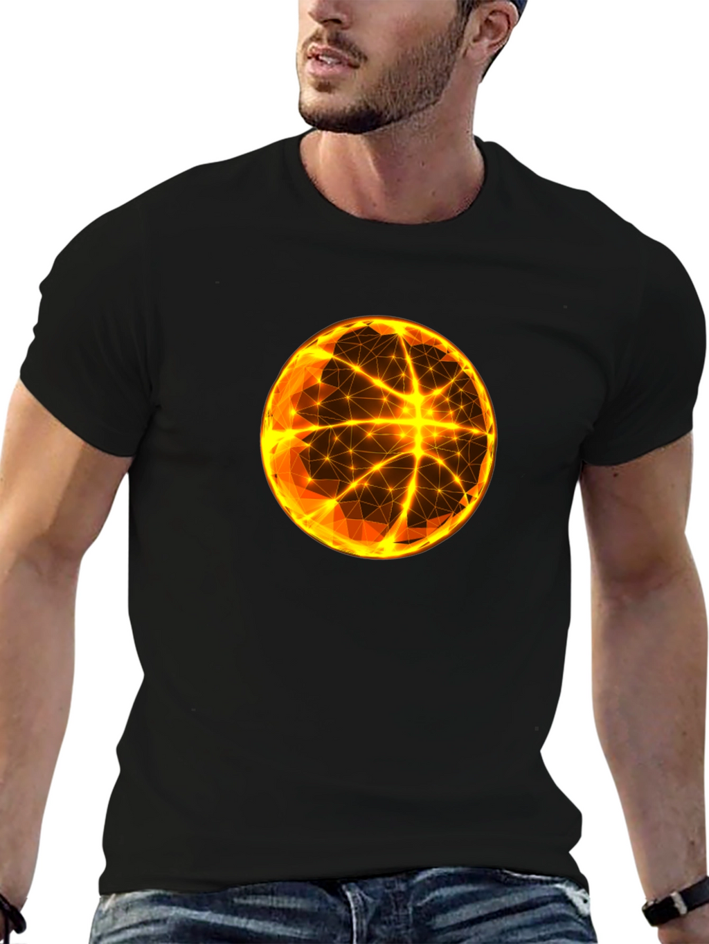 Geometric Sphere Graphic T-Shirt - Modern Abstract Design
