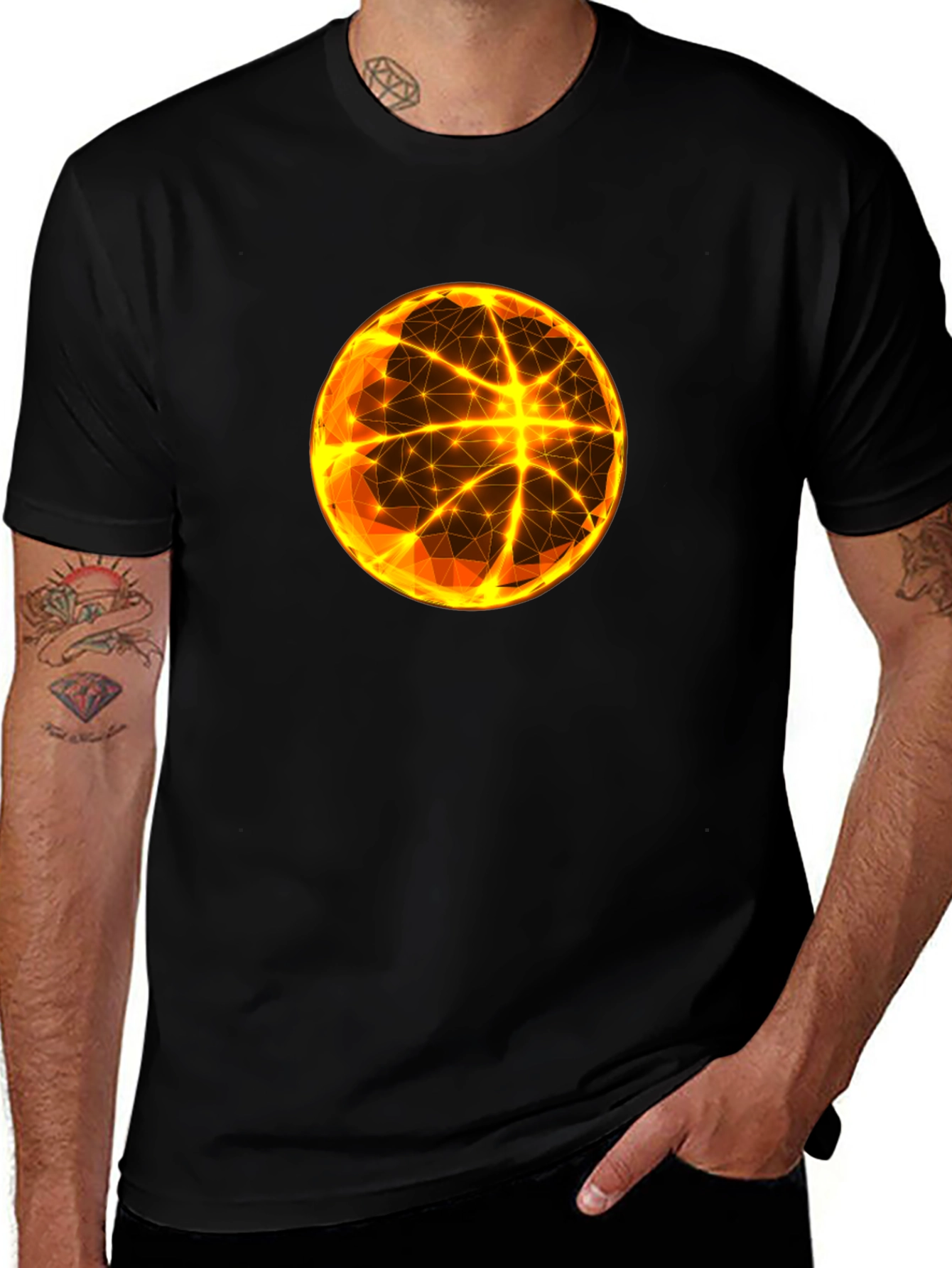 Geometric Sphere Graphic T-Shirt - Modern Abstract Design