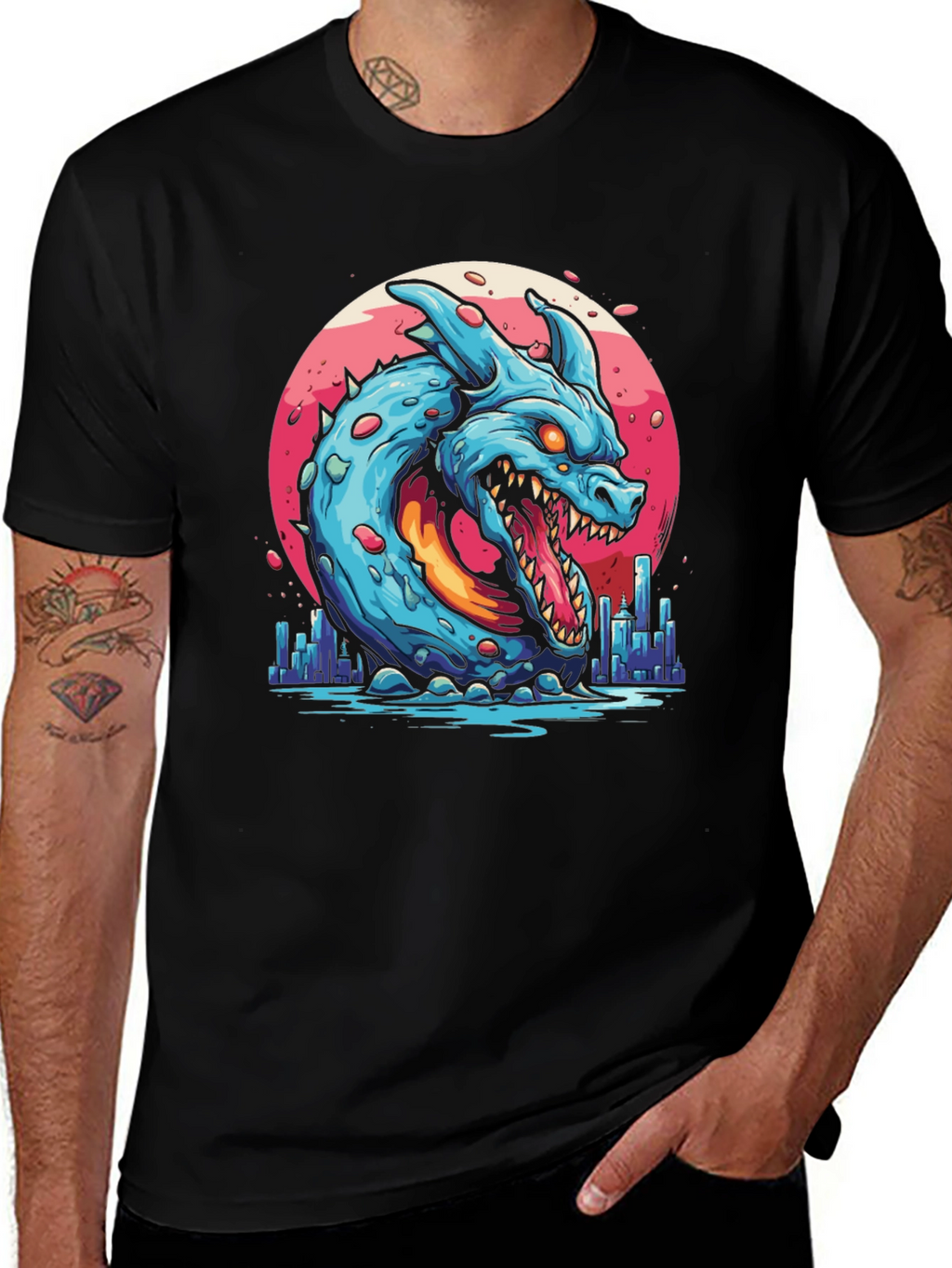Monster Dragon Graphic T-Shirt