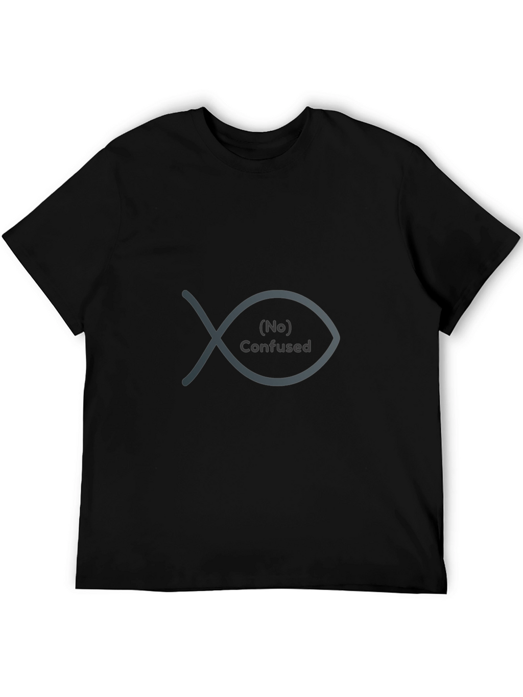 No Confused Fish Black T-Shirt