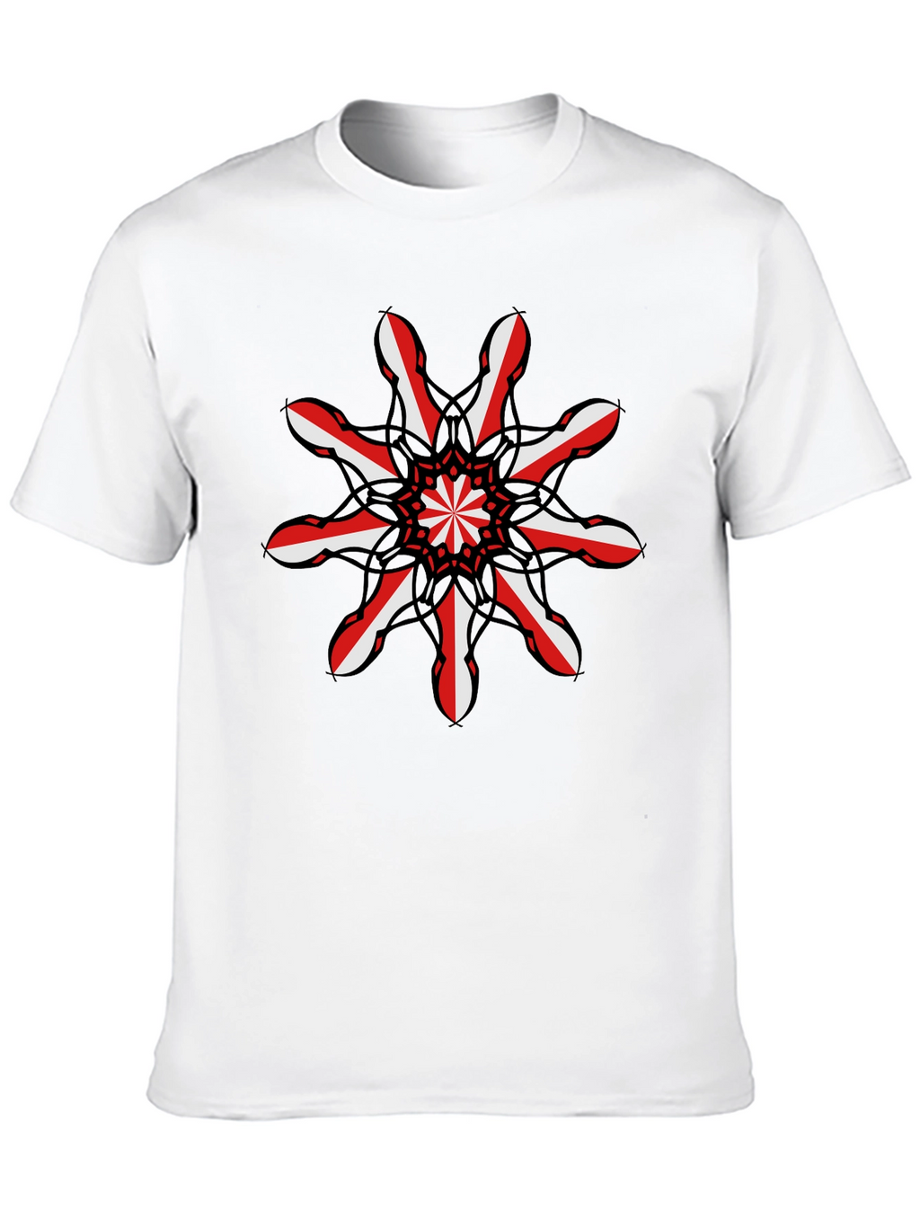 Abstract Mandala Graphic Tee - Stylish Black T-Shirt