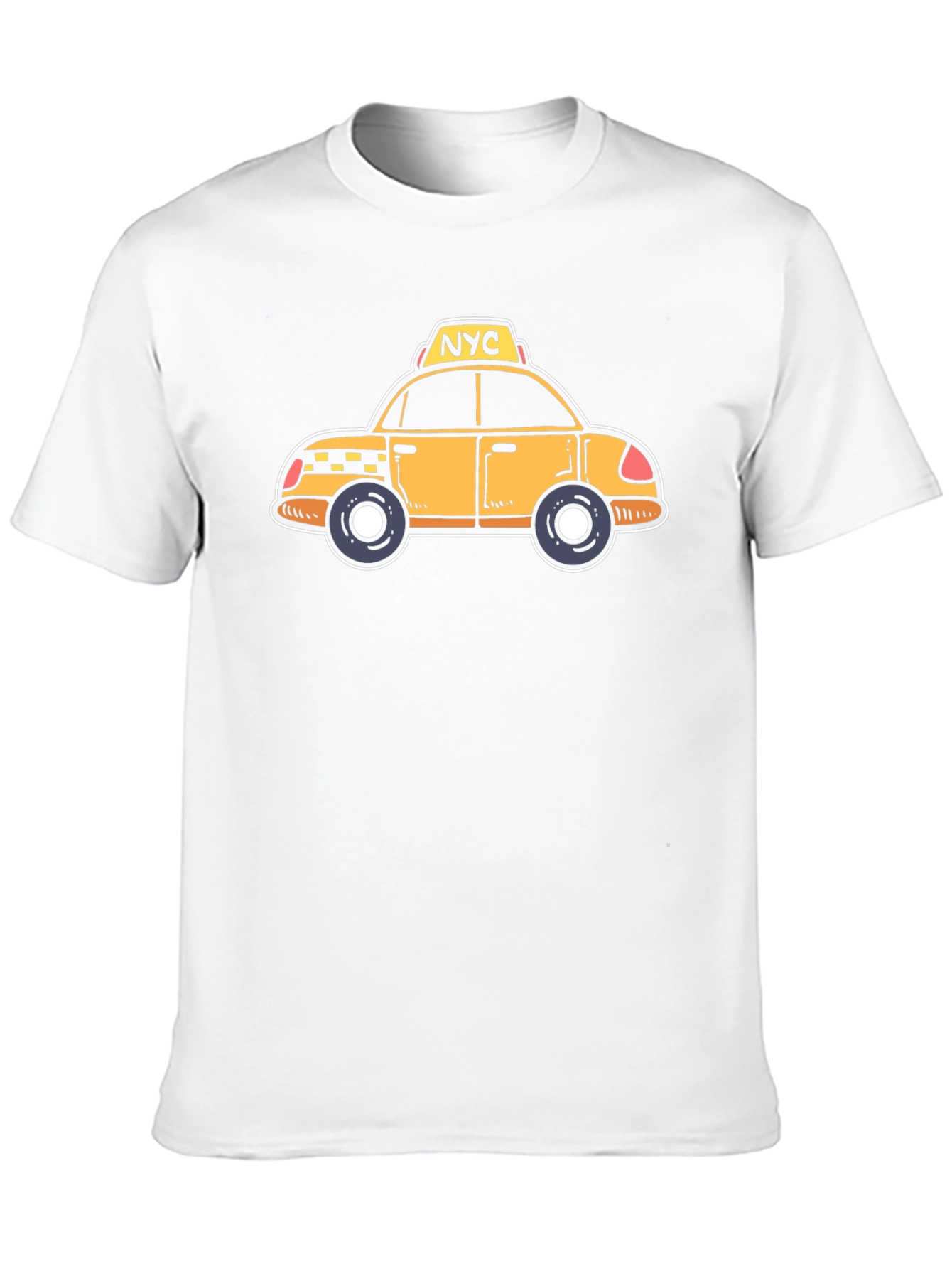NYC Taxi Cartoon Graphic T-Shirt - Black