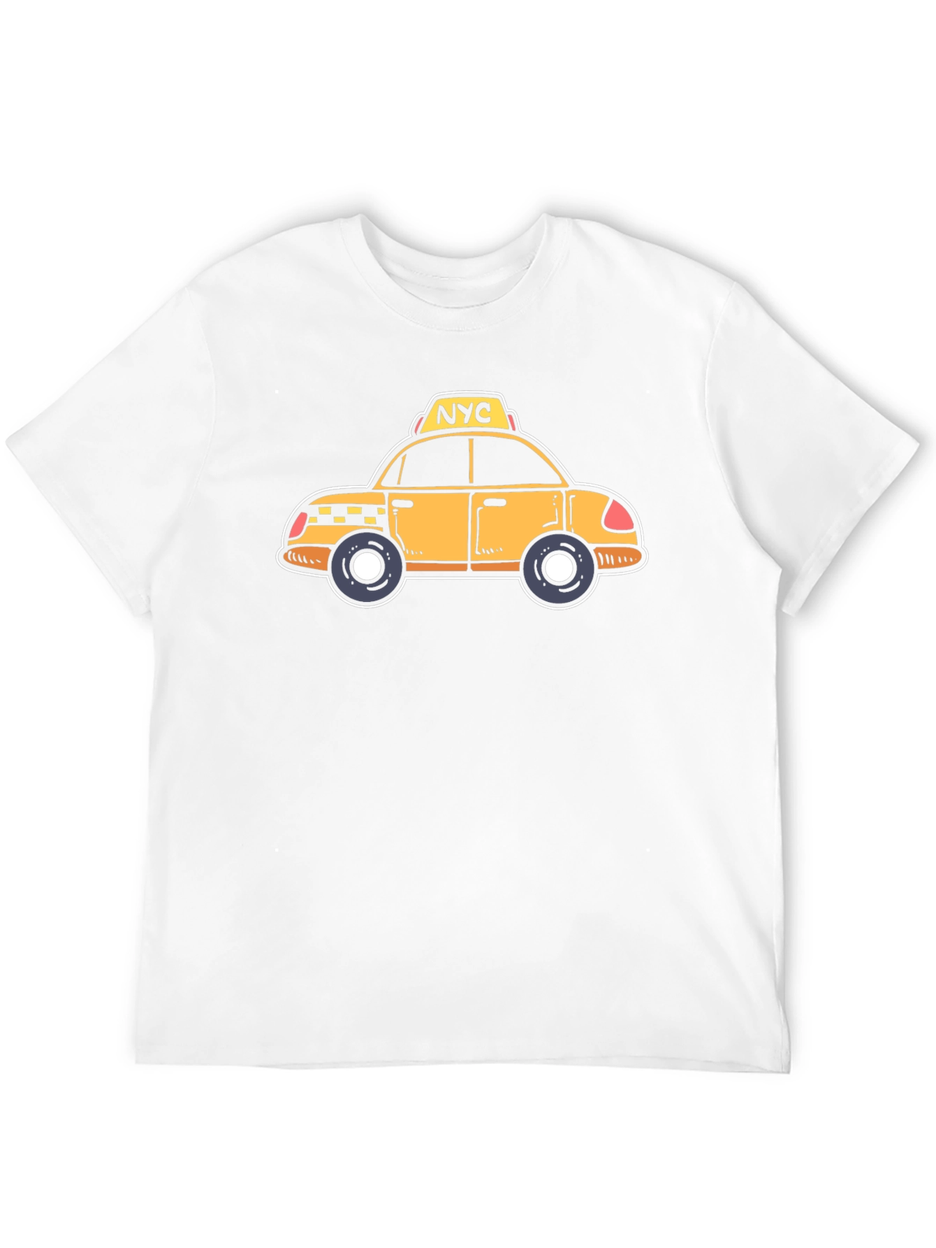 NYC Taxi Cartoon Graphic T-Shirt - Black