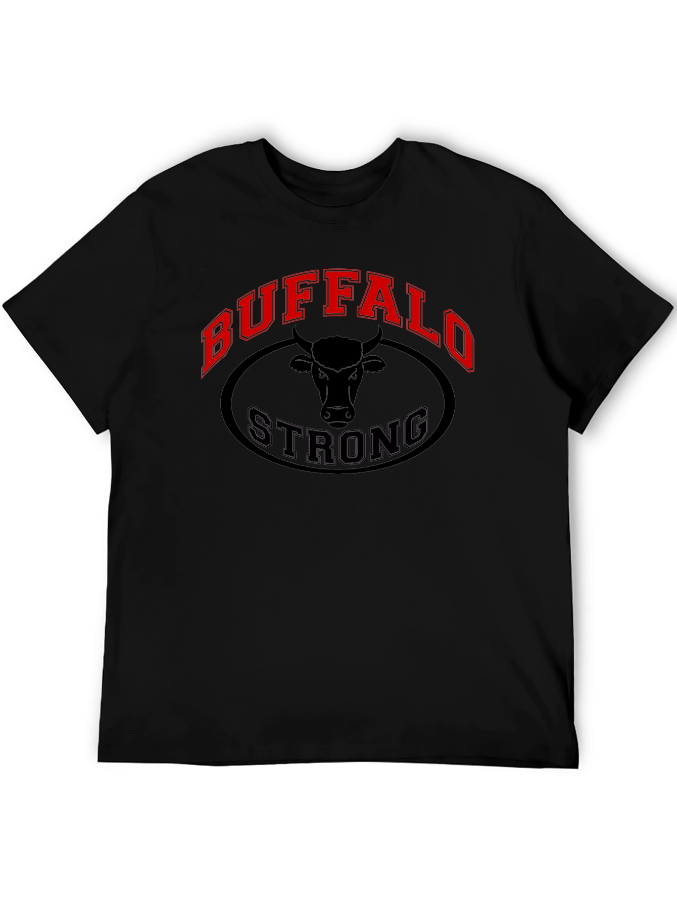 Buffalo Strong Graphic Tee - Black Cotton Comfort Fit