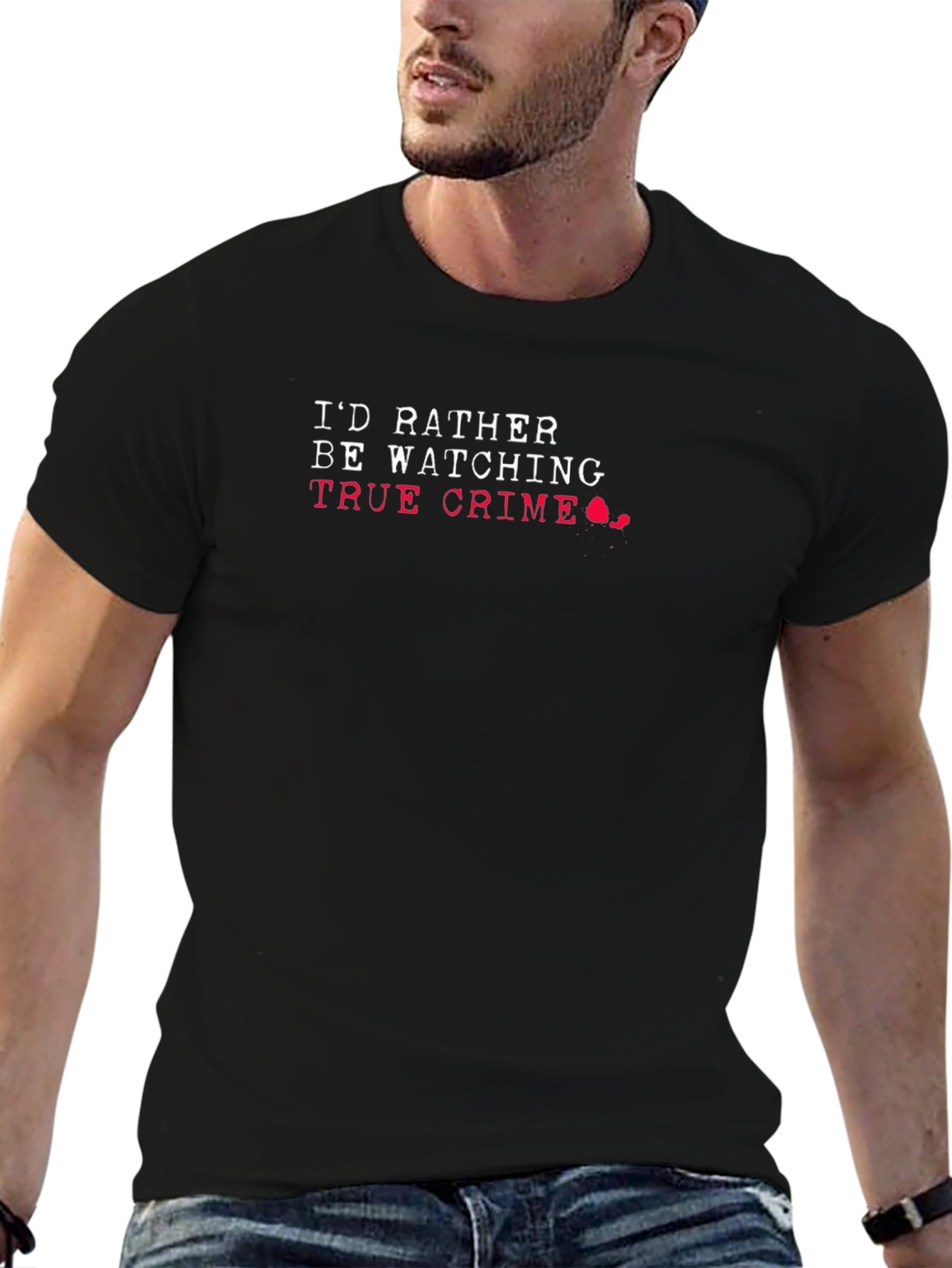 Id Rather Be Watching True Crime Graphic T-Shirt