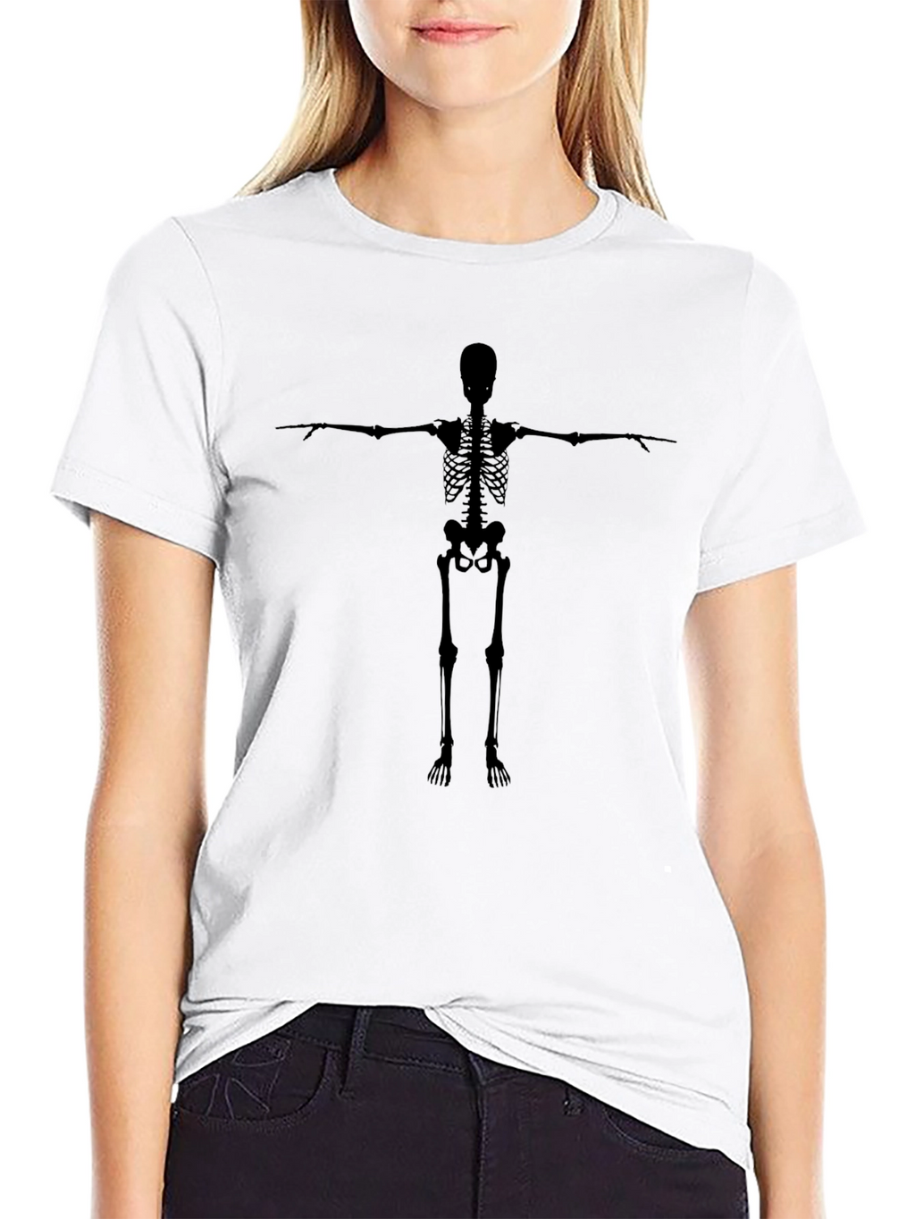 Skeleton Graphic Tee - Black Cotton T-Shirt