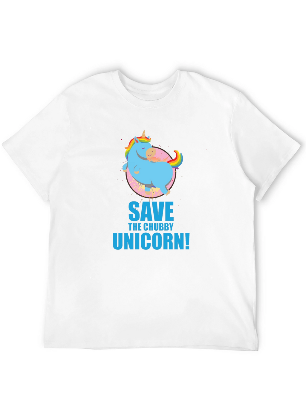 Save the Chubby Unicorn Black T-Shirt