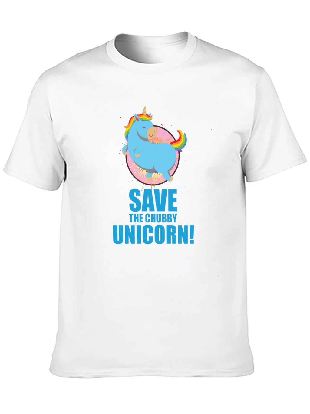 Save the Chubby Unicorn Black T-Shirt