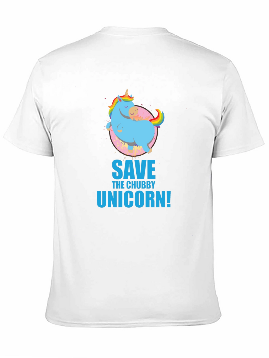 Save the Chubby Unicorn Black T-Shirt