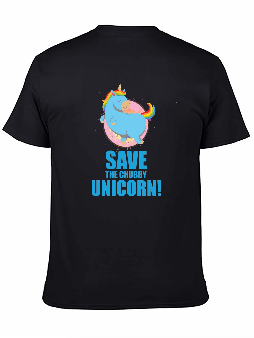 Save the Chubby Unicorn Black T-Shirt