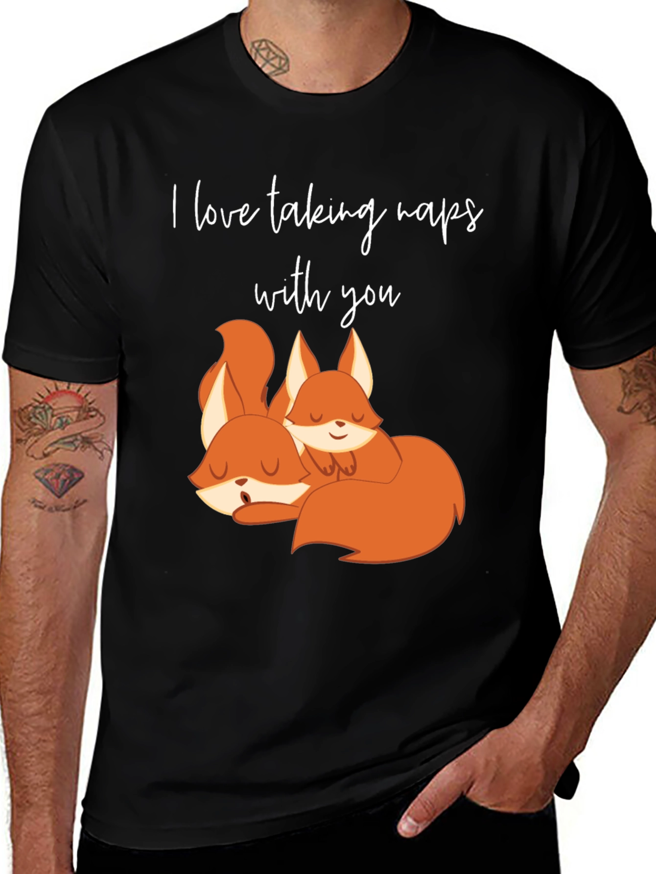 Cute Fox Nap T-Shirt - I Love Naps With You