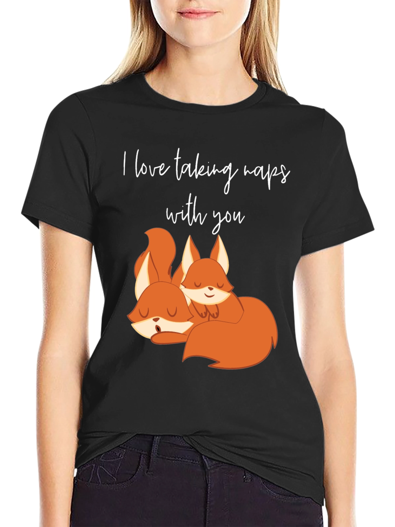 Cute Fox Nap T-Shirt - I Love Naps With You