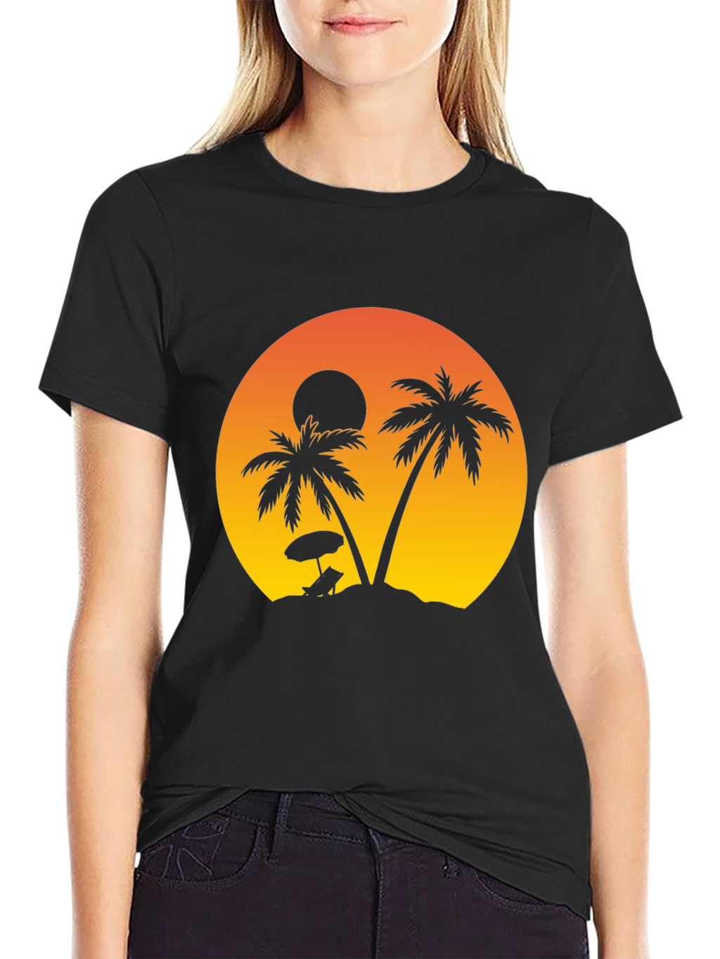 Sunset Beach Palm Tree T-Shirt