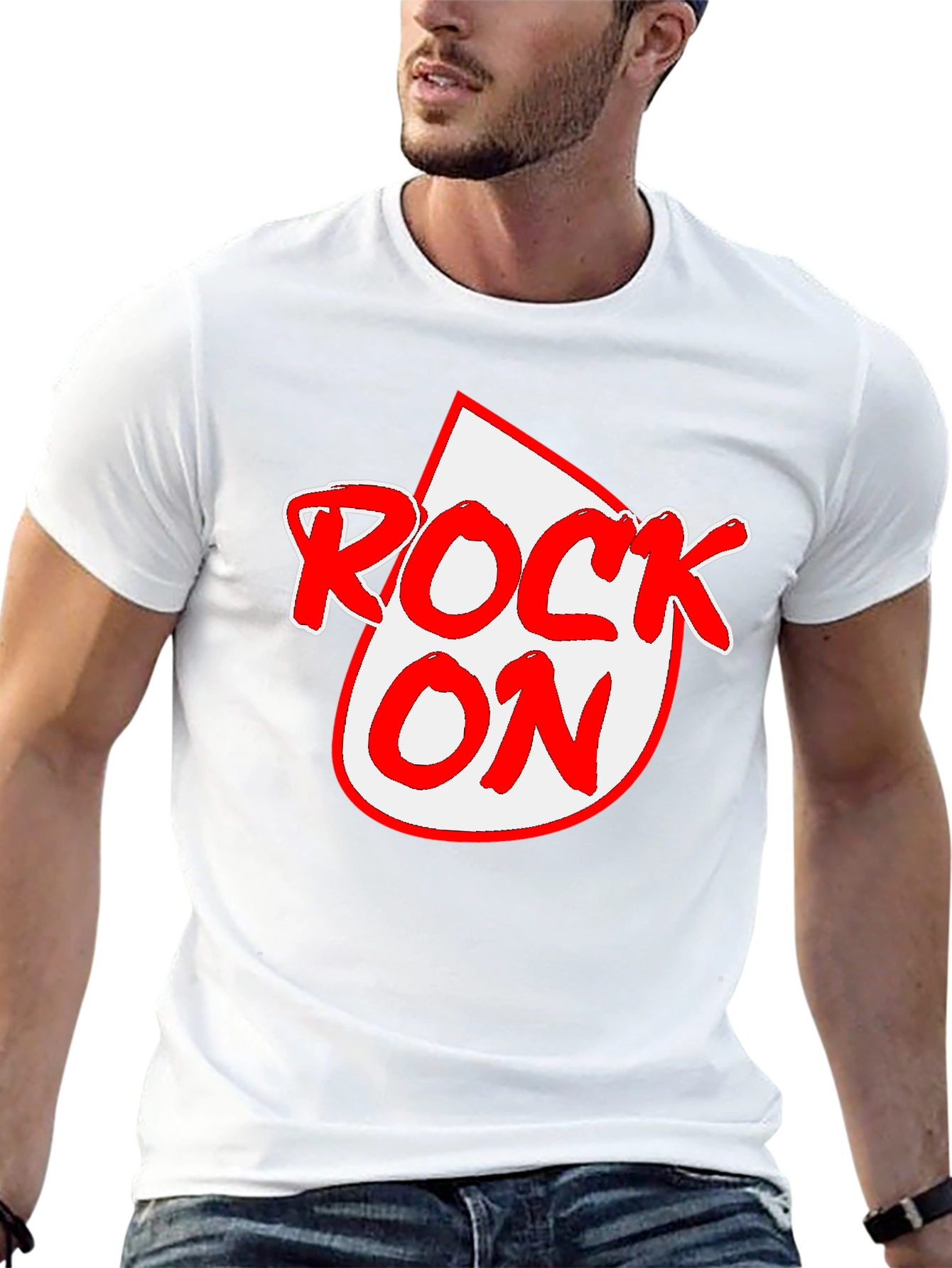 Rock On Graphic Tee - Black Crewneck