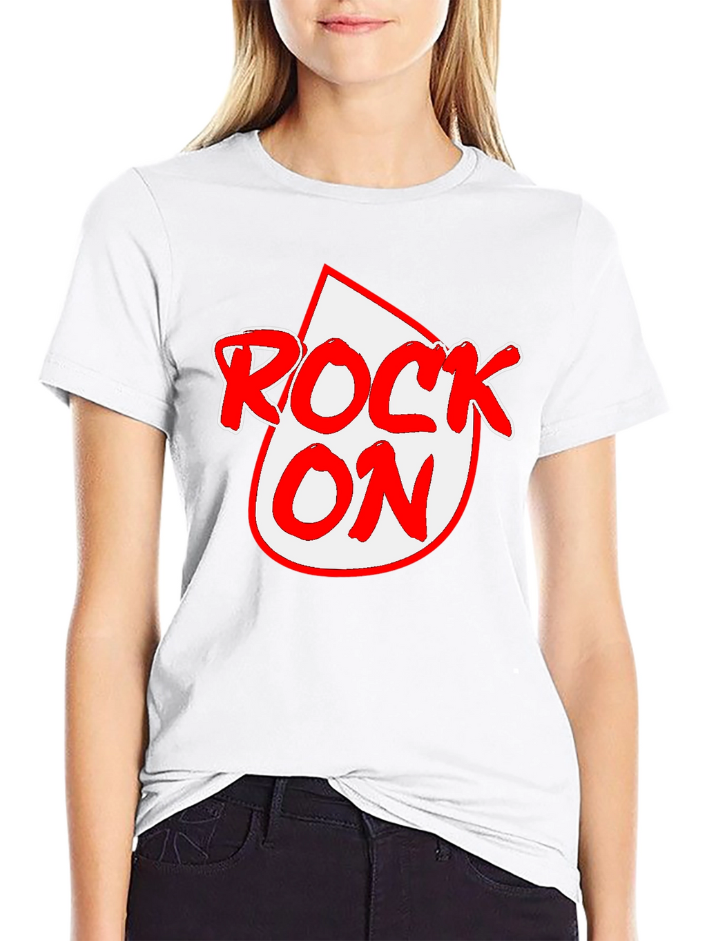 Rock On Graphic Tee - Black Crewneck