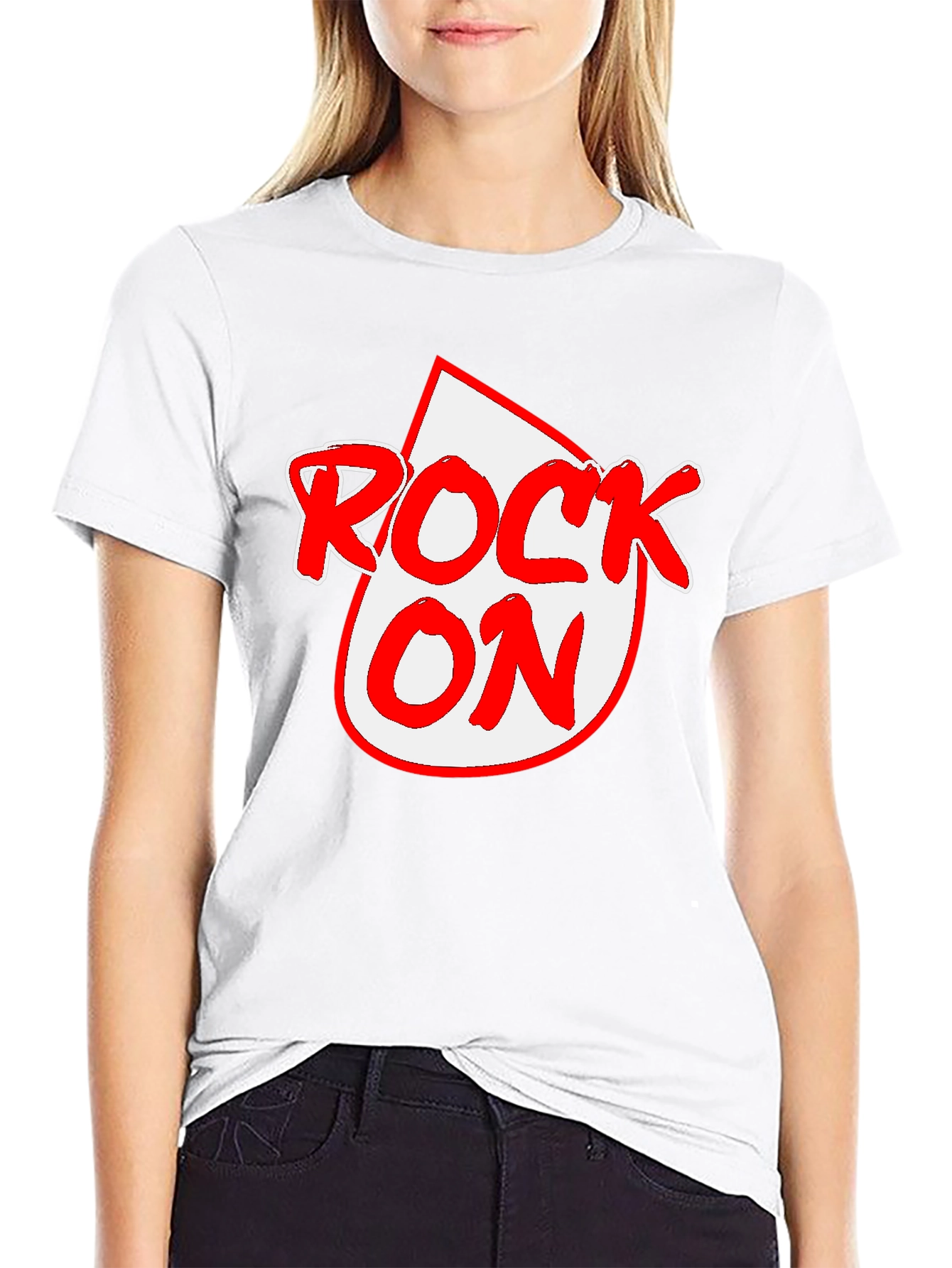 Rock On Graphic Tee - Black Crewneck