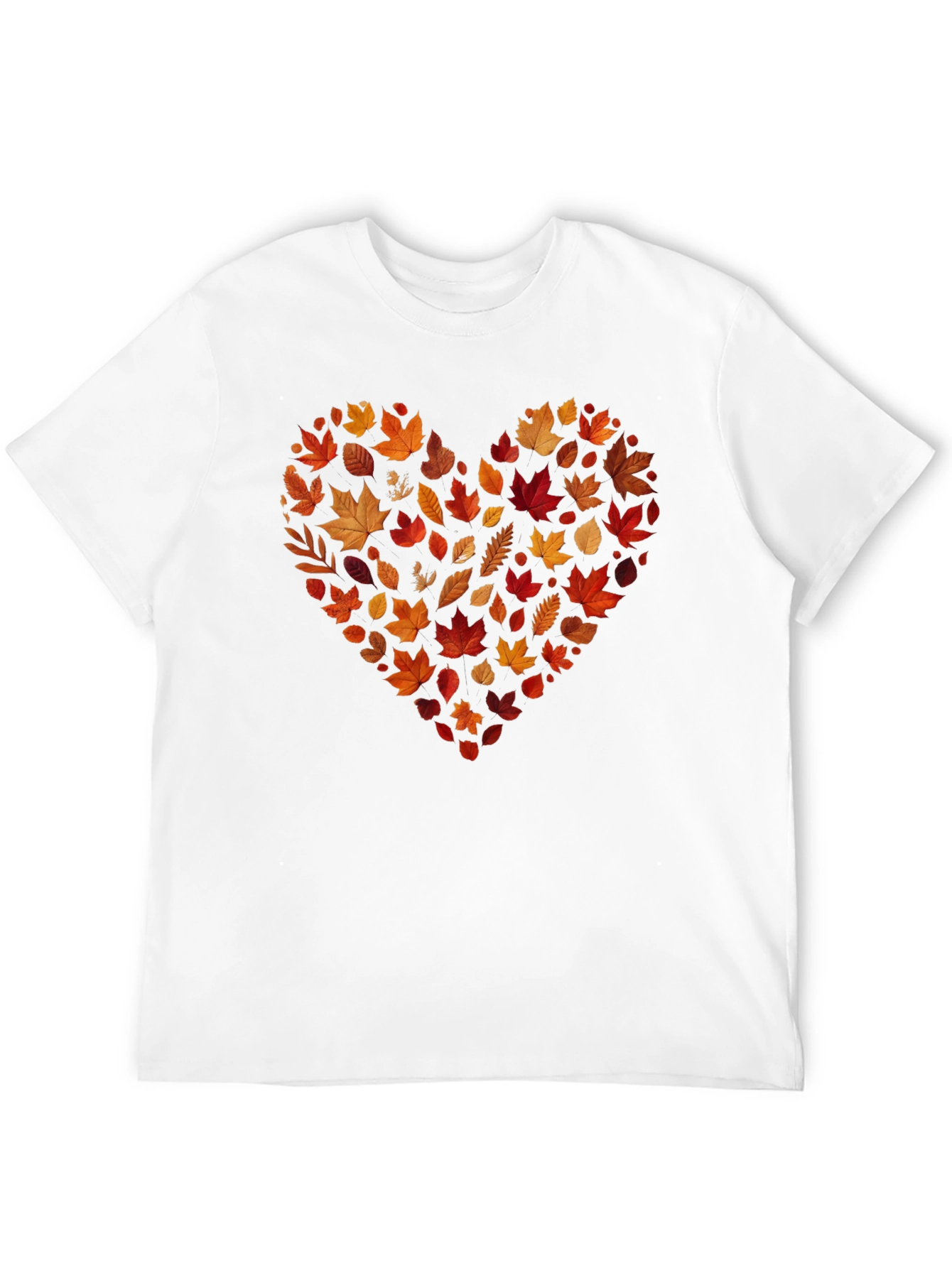 Autumn Leaves Heart Graphic Tee - Black