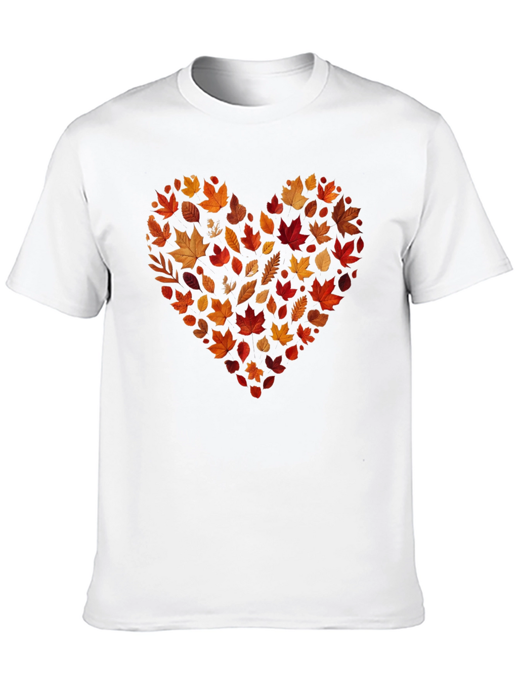 Autumn Leaves Heart Graphic Tee - Black