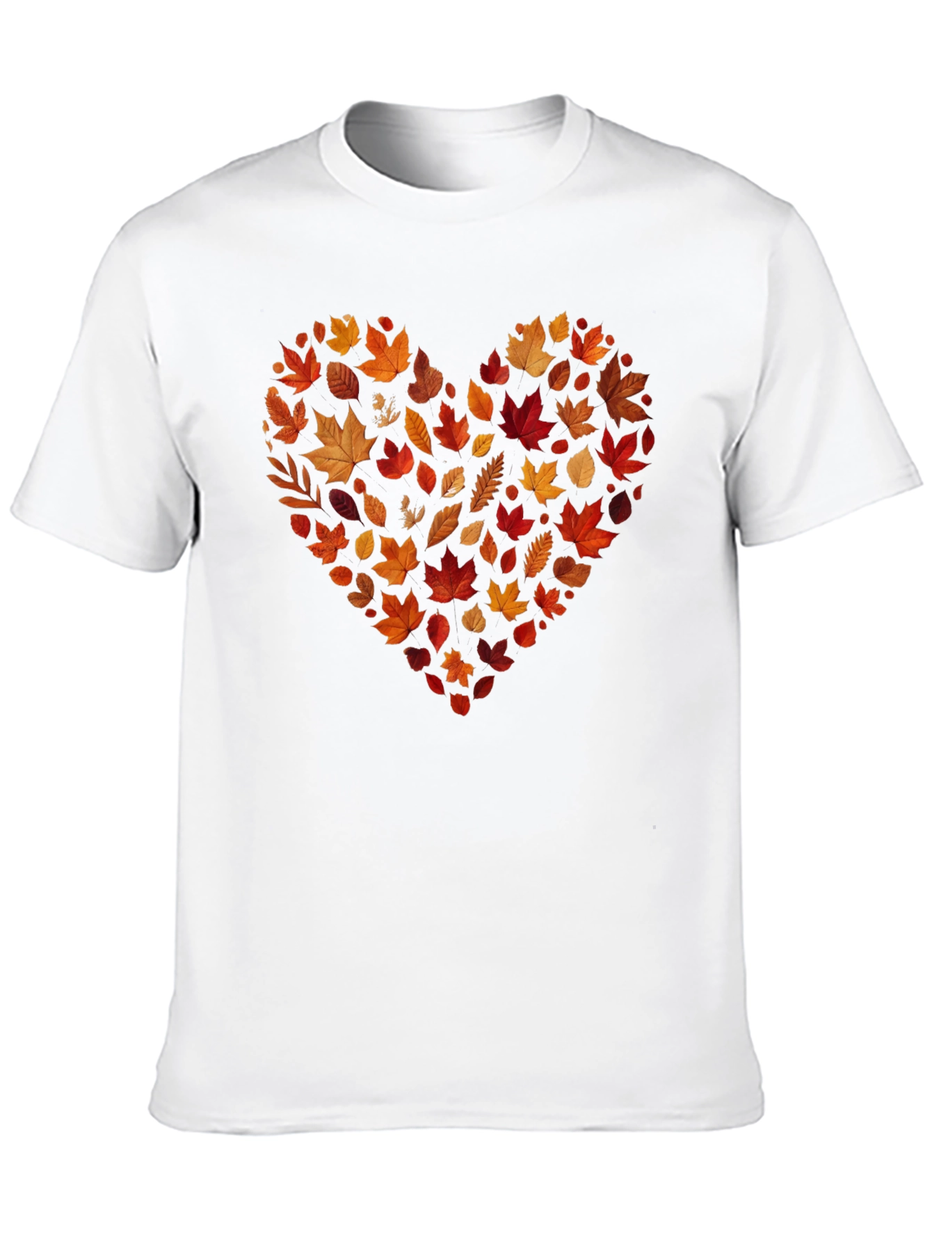 Autumn Leaves Heart Graphic Tee - Black