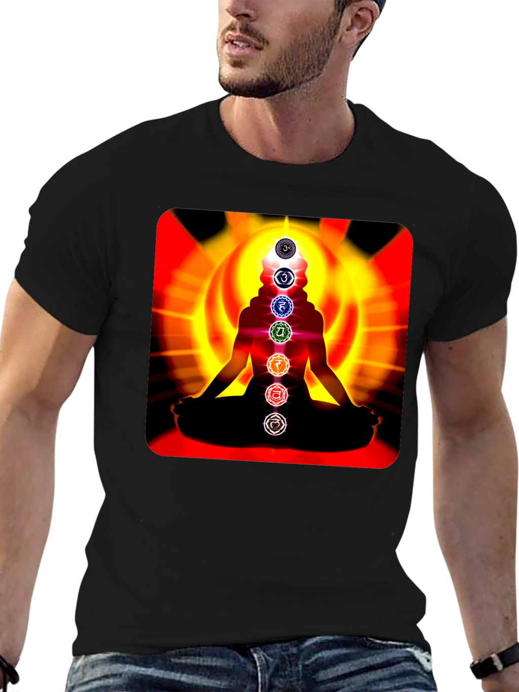 Chakra Meditation T-Shirt - Spiritual Design
