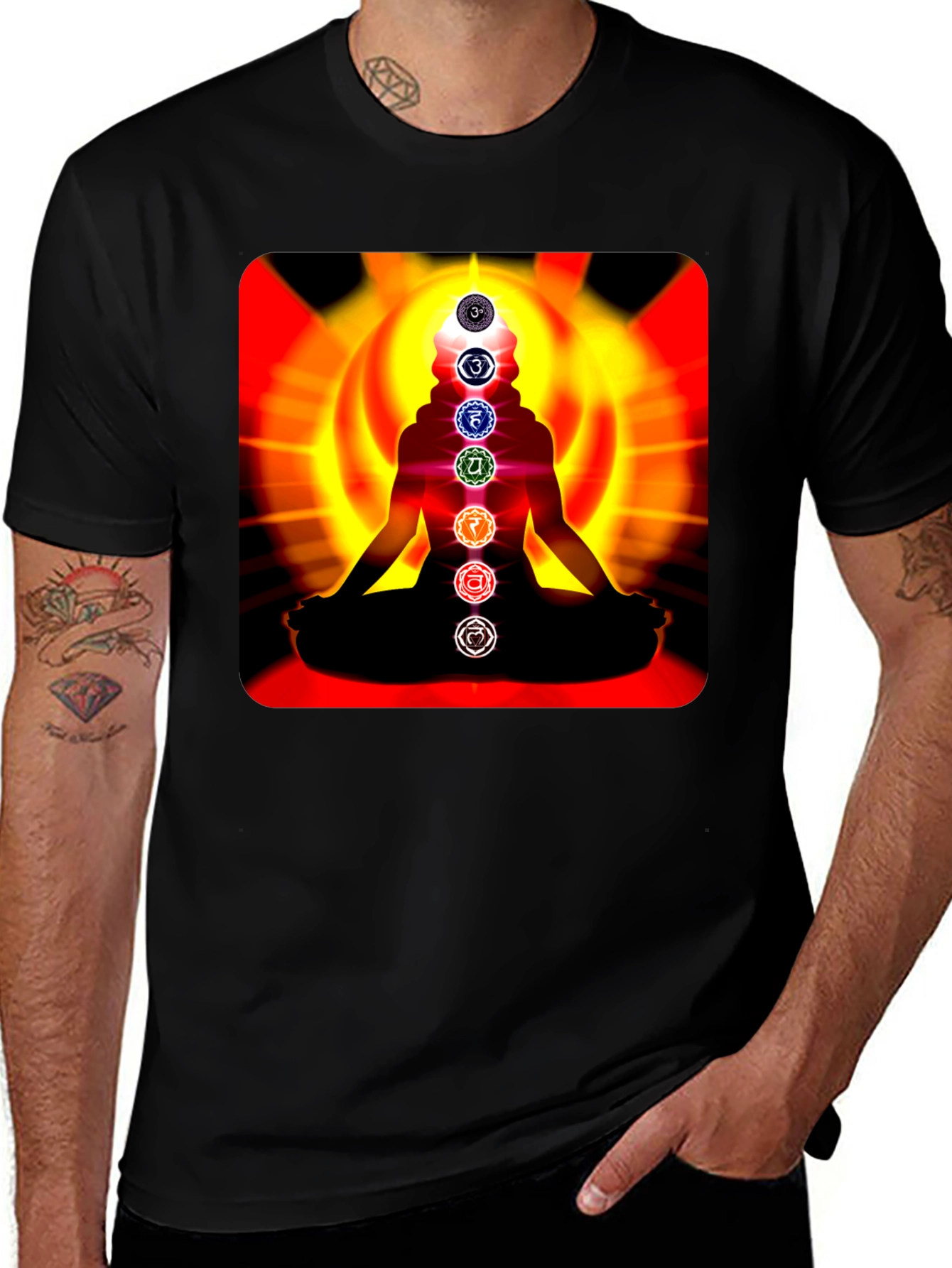Chakra Meditation T-Shirt - Spiritual Design