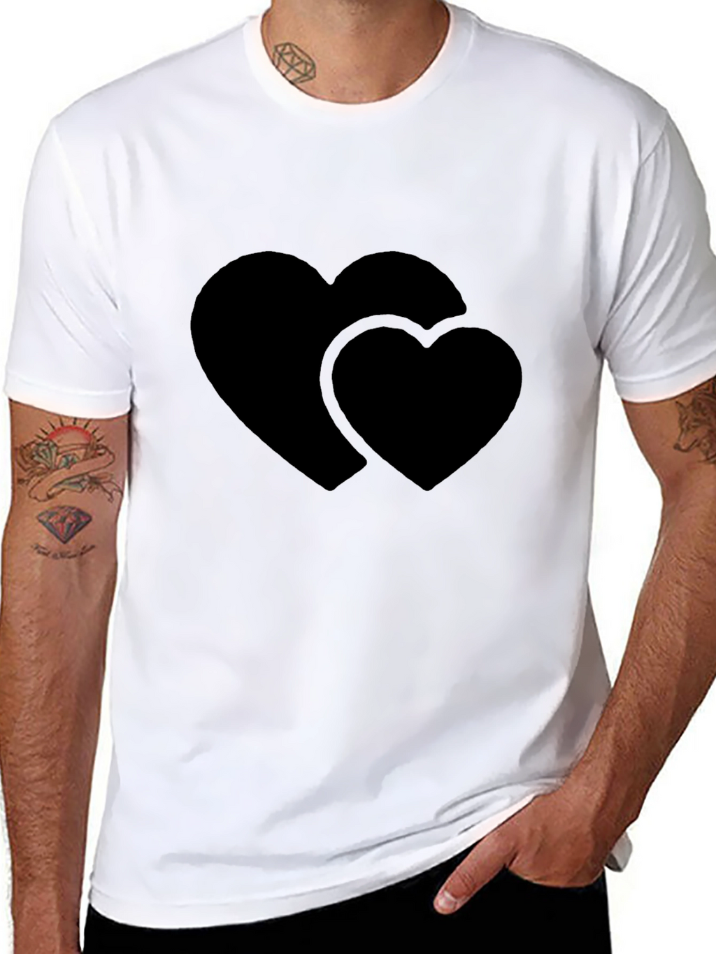 Heart to Heart Black T-Shirt