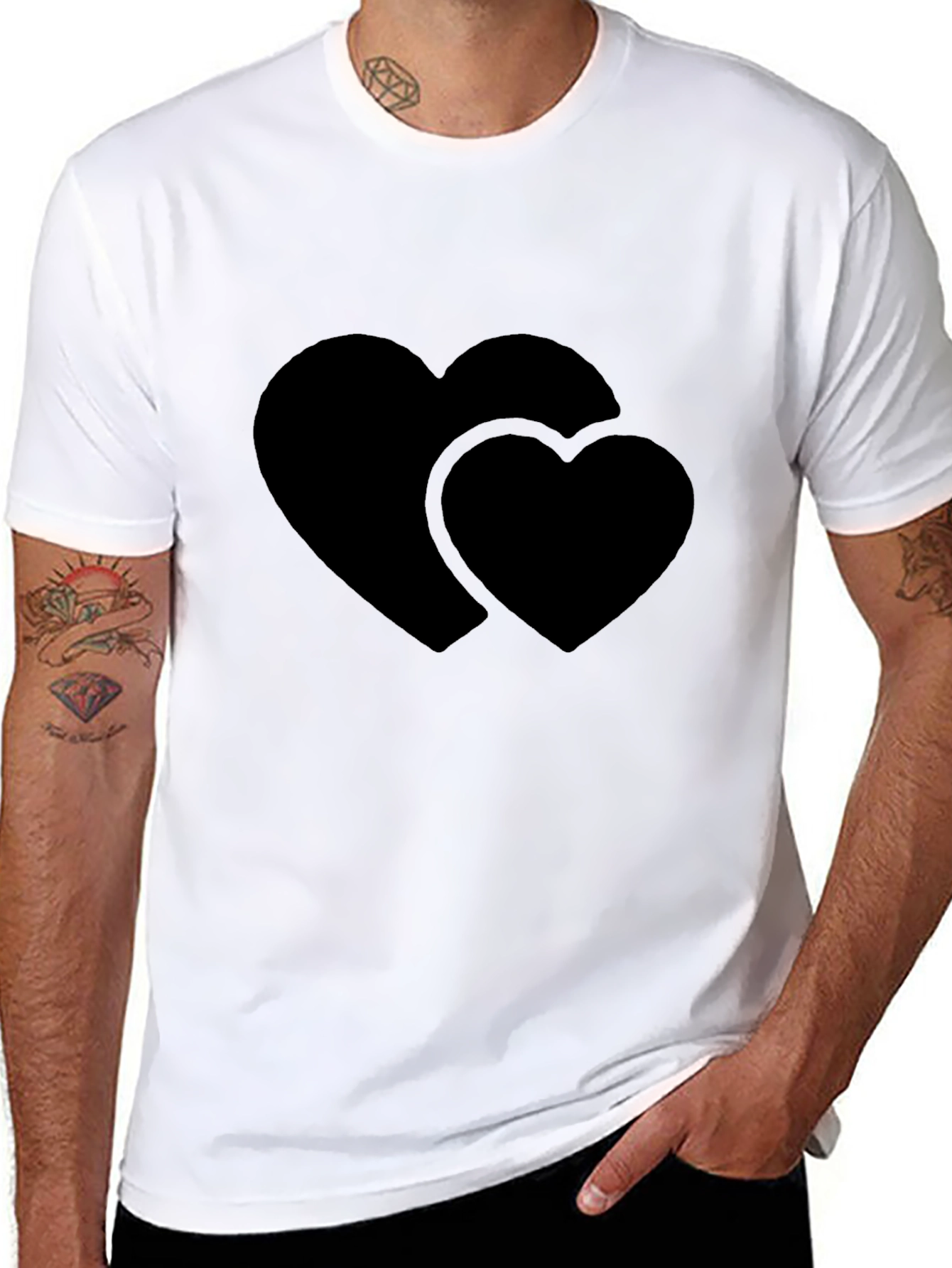 Heart to Heart Black T-Shirt