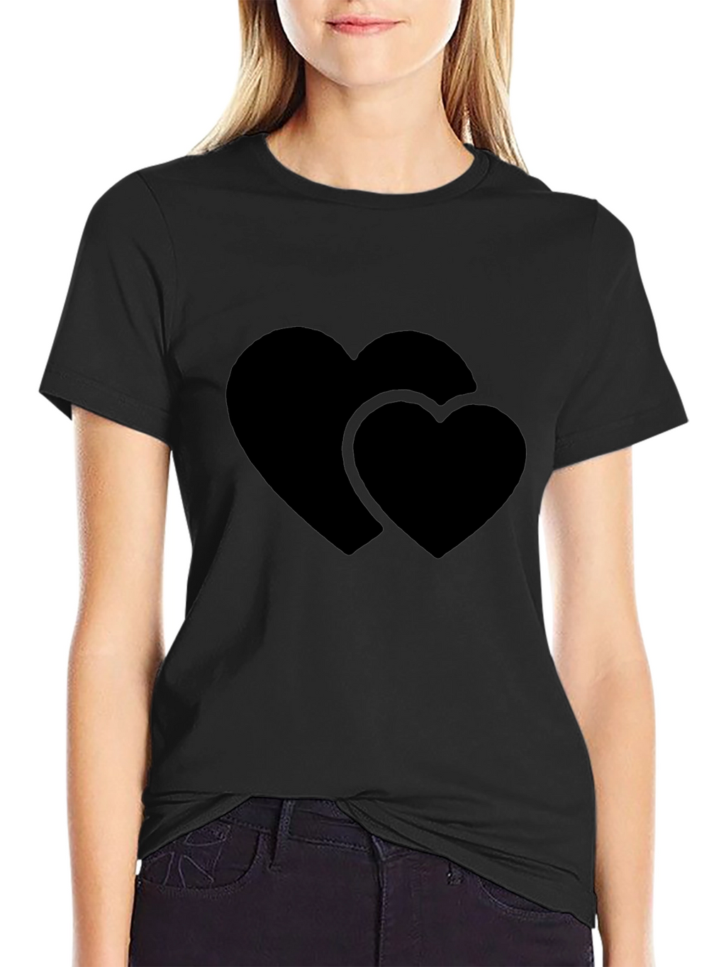 Heart to Heart Black T-Shirt