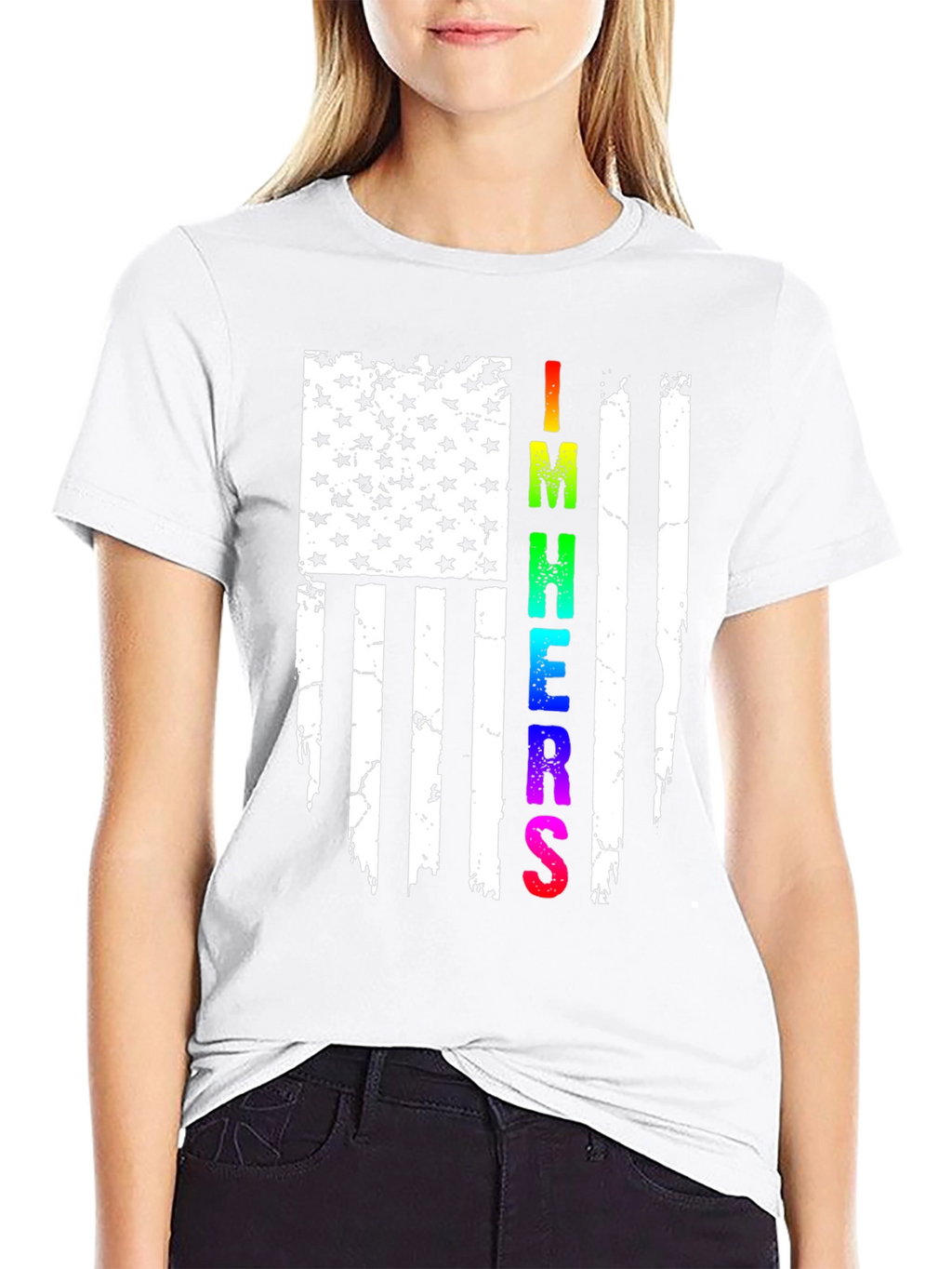 Im Here American Flag Graphic Tee