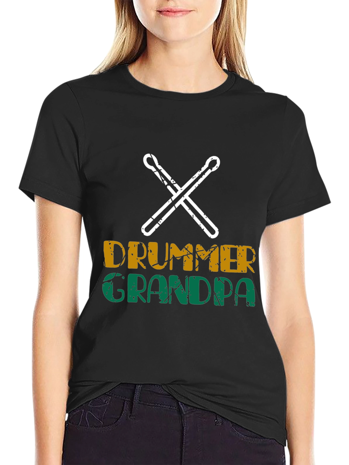 Drummer Grandpa Black T-Shirt