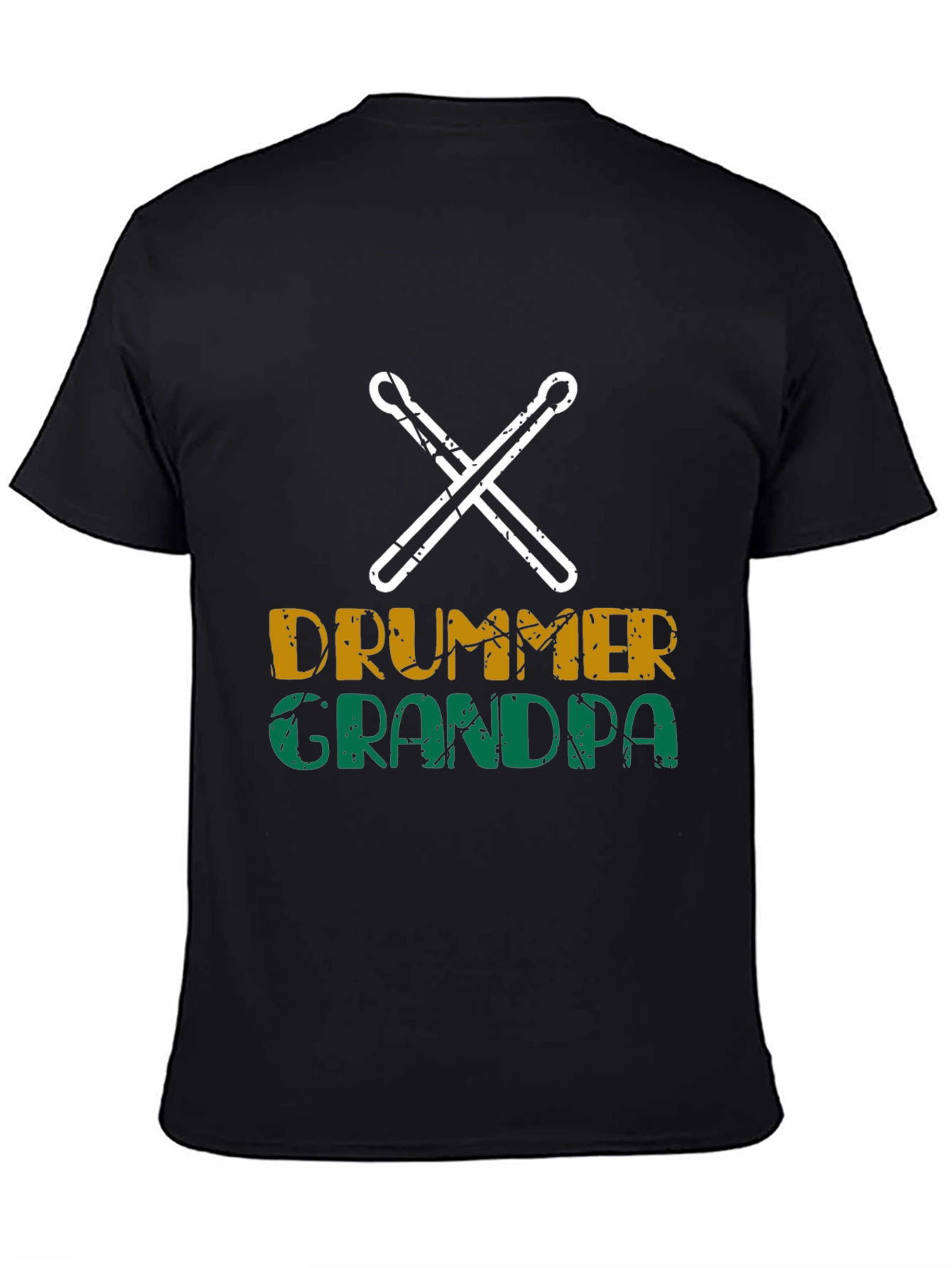 Drummer Grandpa Black T-Shirt