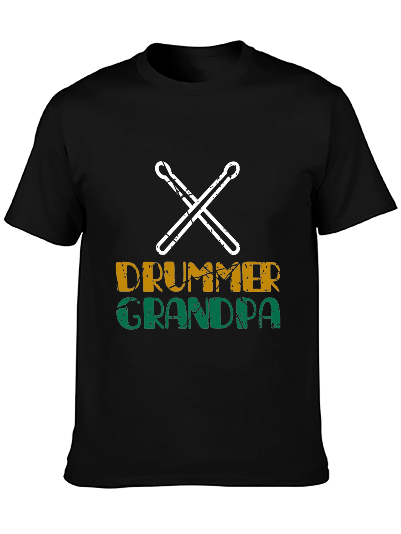 Drummer Grandpa Black T-Shirt