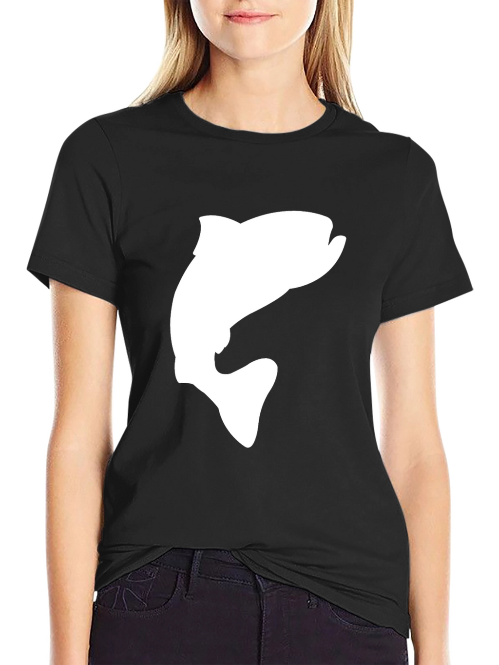 Fish Graphic Black T-Shirt - Casual Cotton Tee